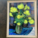 Painting vase of chrysanthemums