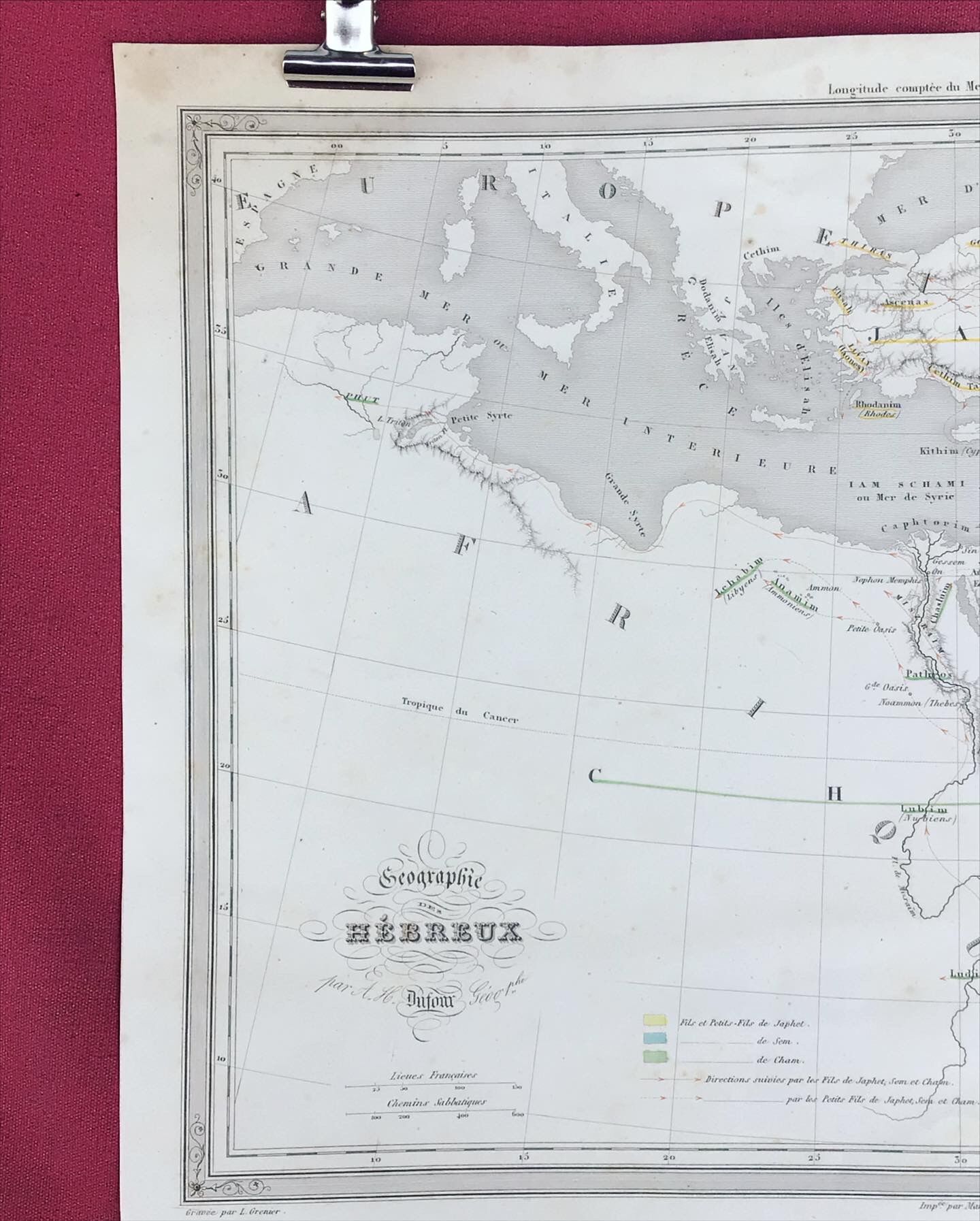 Geographical map of the Hebrews 1840