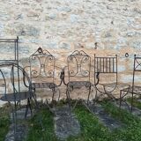 Ensemble de chaises en fer forgées artisanales