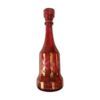 Engraved red carafe