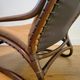 Vintage rattan armchair with leather cushions from 1970