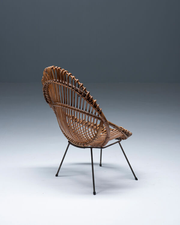 Fauteuil en rotin, Italie, années 1950