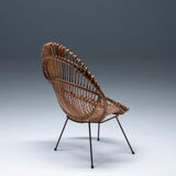 Mid-century chair in rattan, italy, 1950's