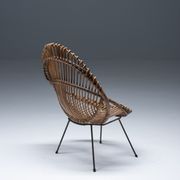 Mid-century chair in rattan, italy, 1950's