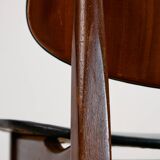 Midcentury Modern Chair by Elliots of Newbury in Black Leather and Teak, 1960s