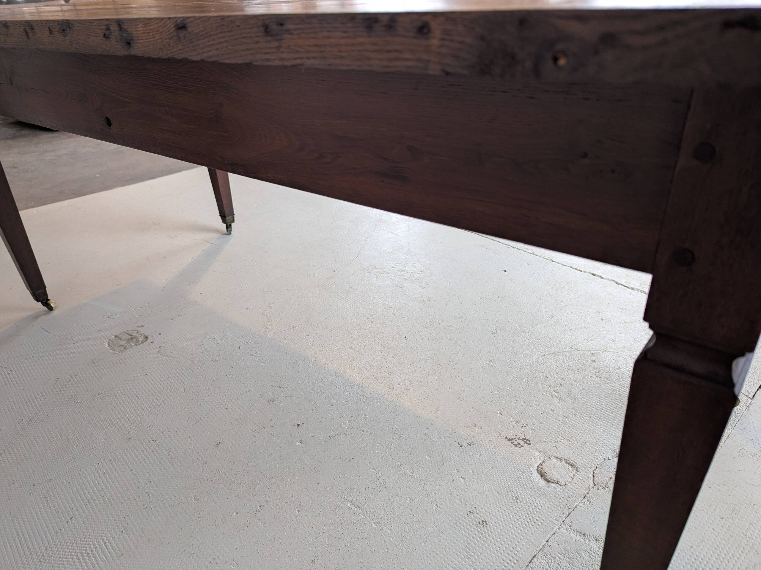 Campaign table in solid oak, Directoire style.