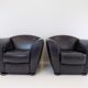 Set de 2 fauteuils en cuir par Peter Maly