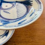 Earthenware plates with carp pattern