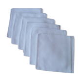 Set de 6 serviettes de table en coton damassé blanc 48 x 48 cm