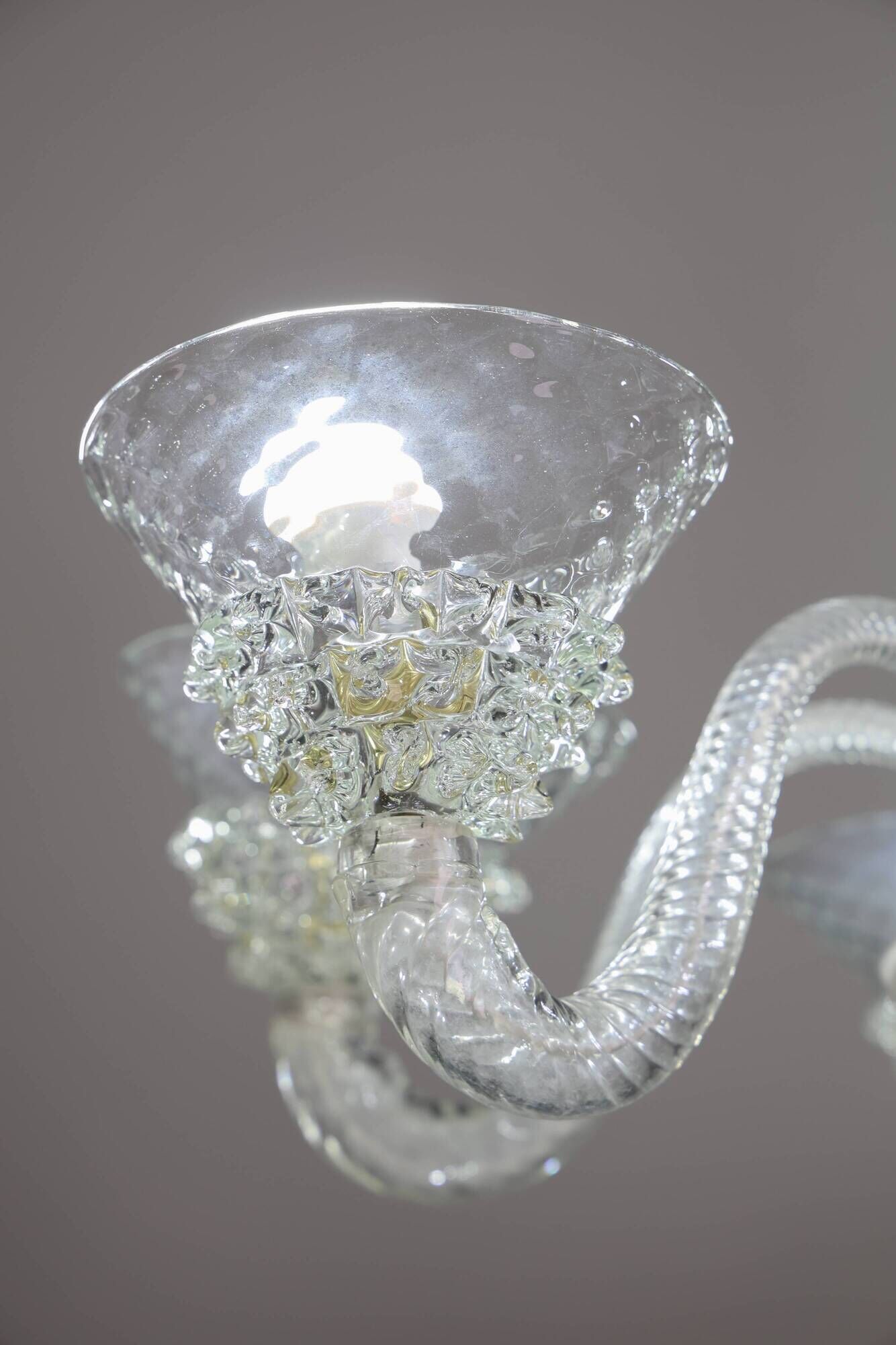 Extraordinary 6 Light Rostrato Murano Glass Chandelier by Barovier & Toso,