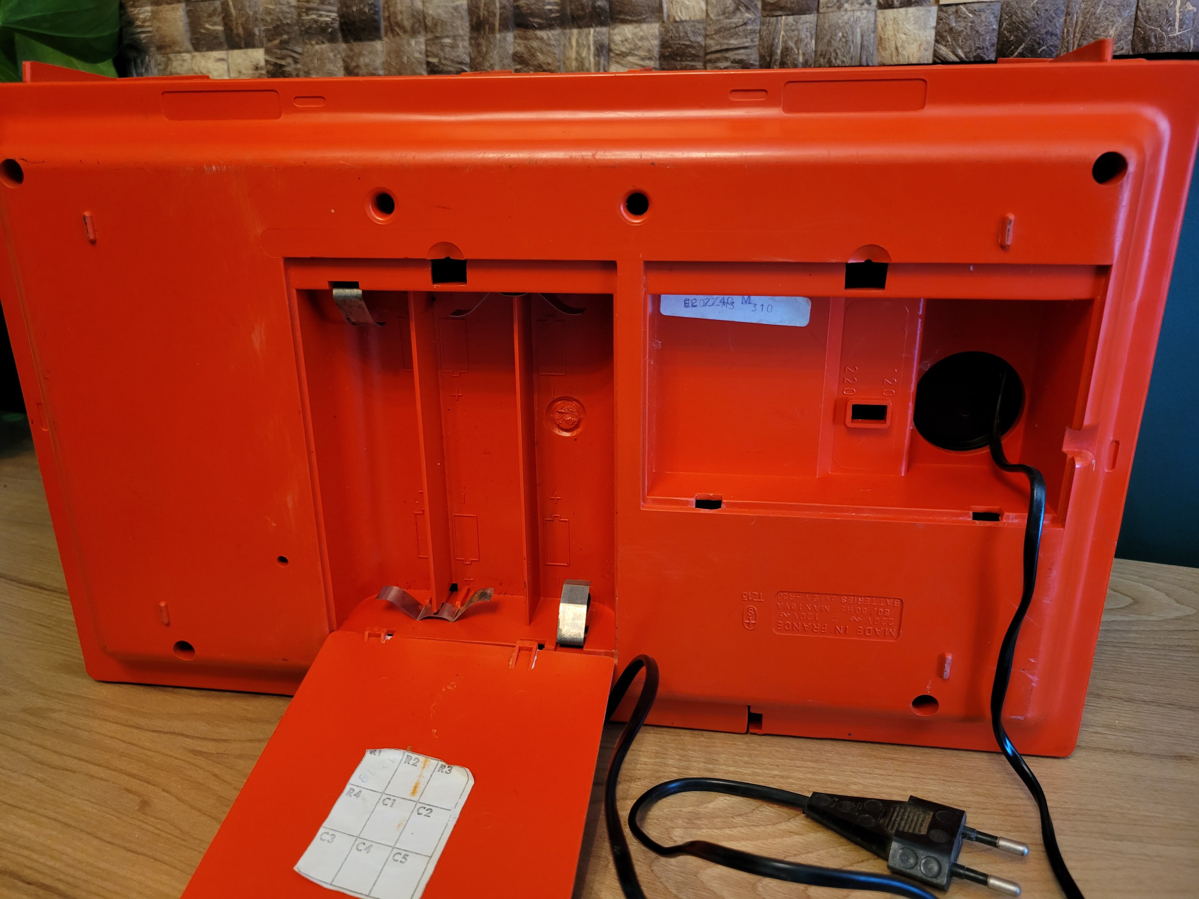 Vintage stereo electrophone record player Continental Edison red orange