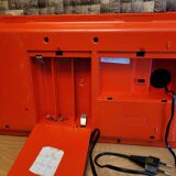 Vintage stereo electrophone record player Continental Edison red orange