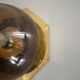 Octagonal ceiling light in brown glass and brass base by Limburg, 1960s, Germany.