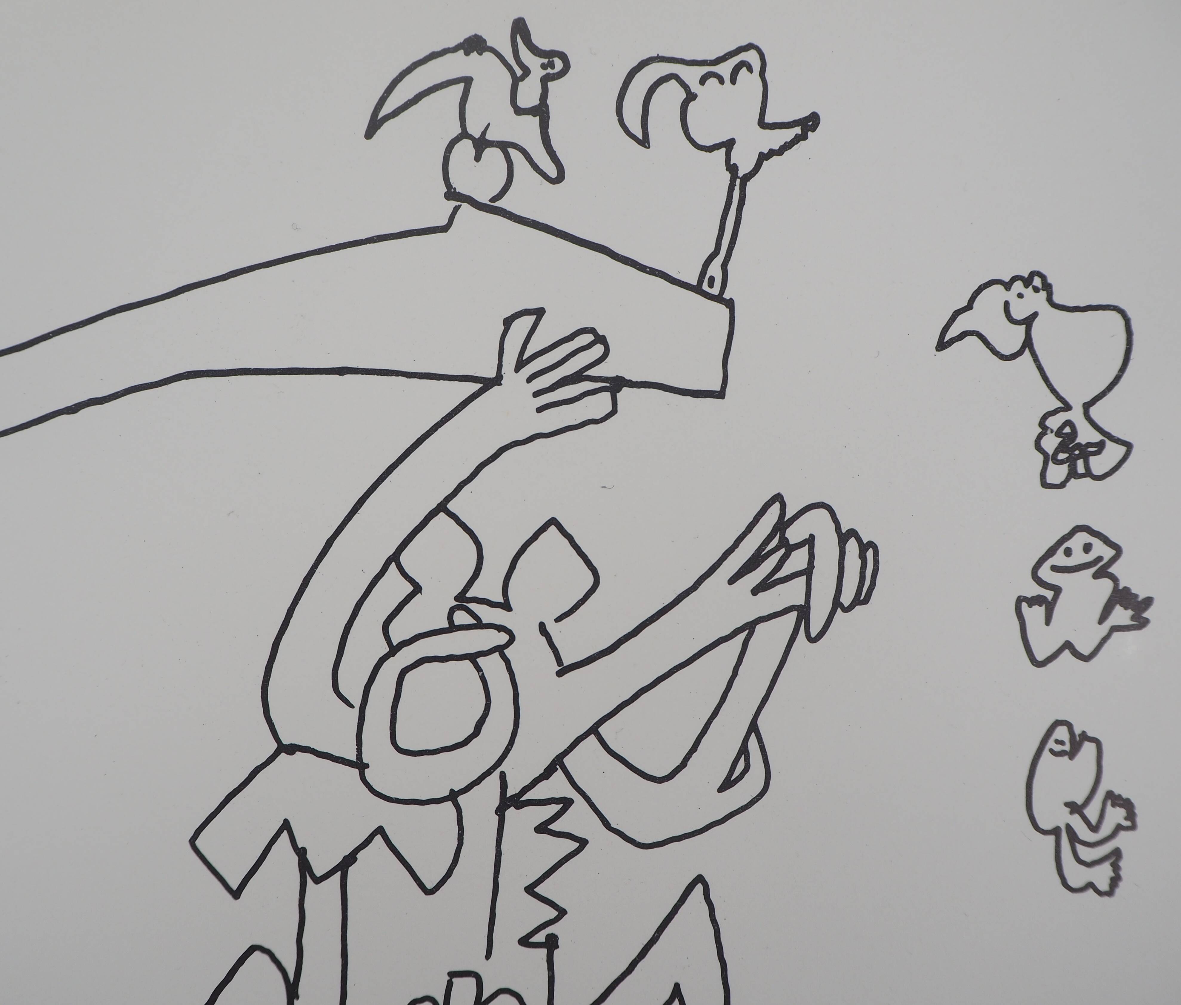 Roberto matta: joyful characters - original lithograph