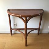 Rounded rattan console