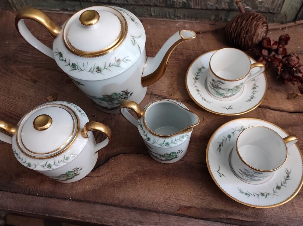 Vintage French coffee set, Limoges, Georges Boyer