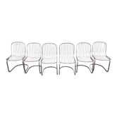 Set of 6 chrome chairs