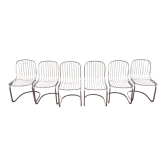 Set of 6 chrome chairs