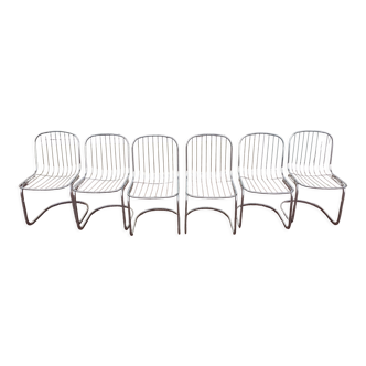 Lot de 6 chaises chromées