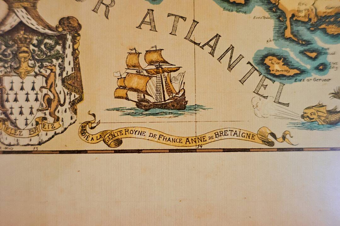 Old Map of Brittany By Derveaux Daniel Etching