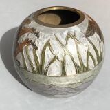 Petit vase boule en laiton cloisonné