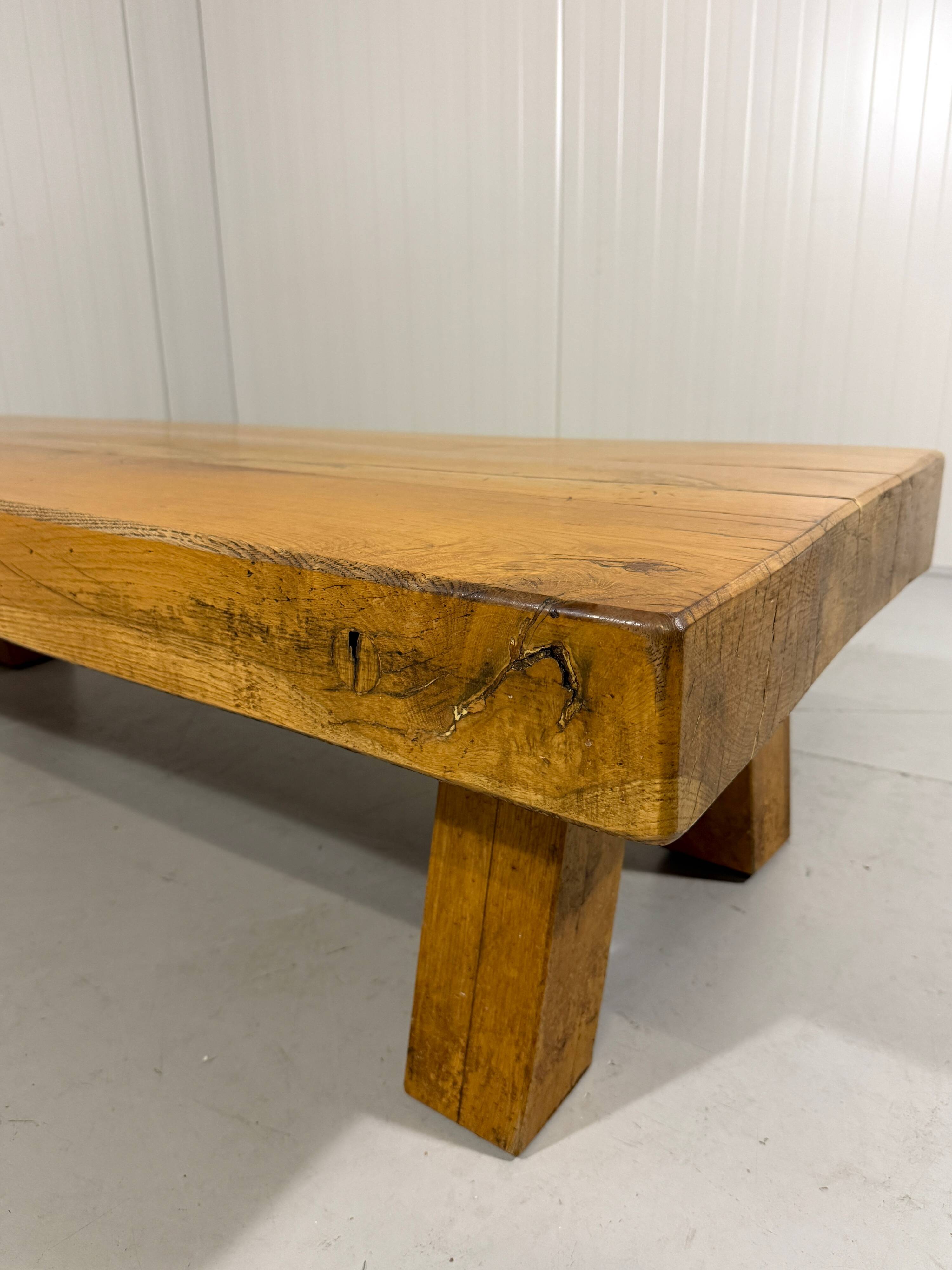Brutalist sturdy hardwood coffee table 1960’s