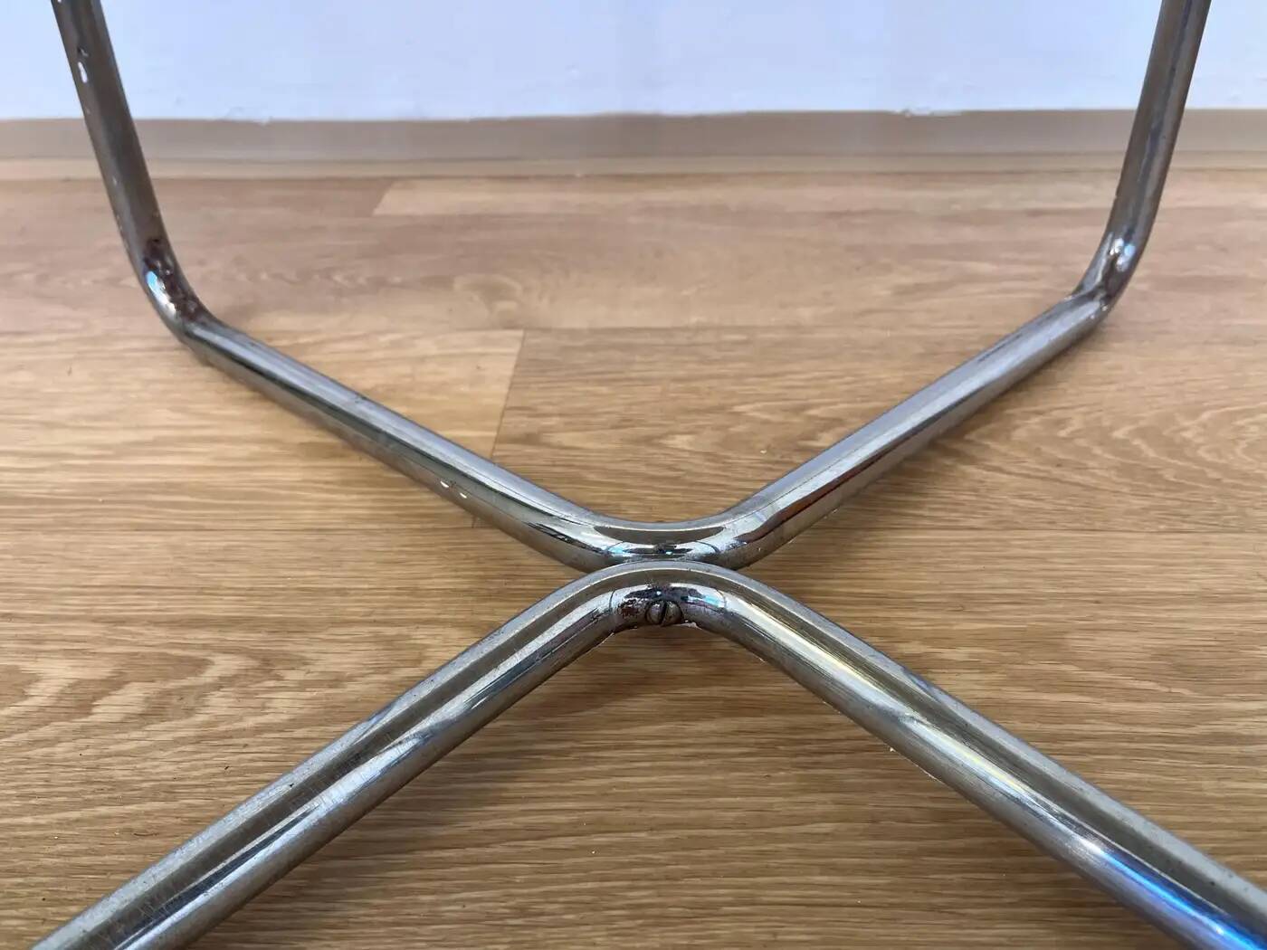 1930s original chrome Bauhaus tubular steel table by Robert Slezak