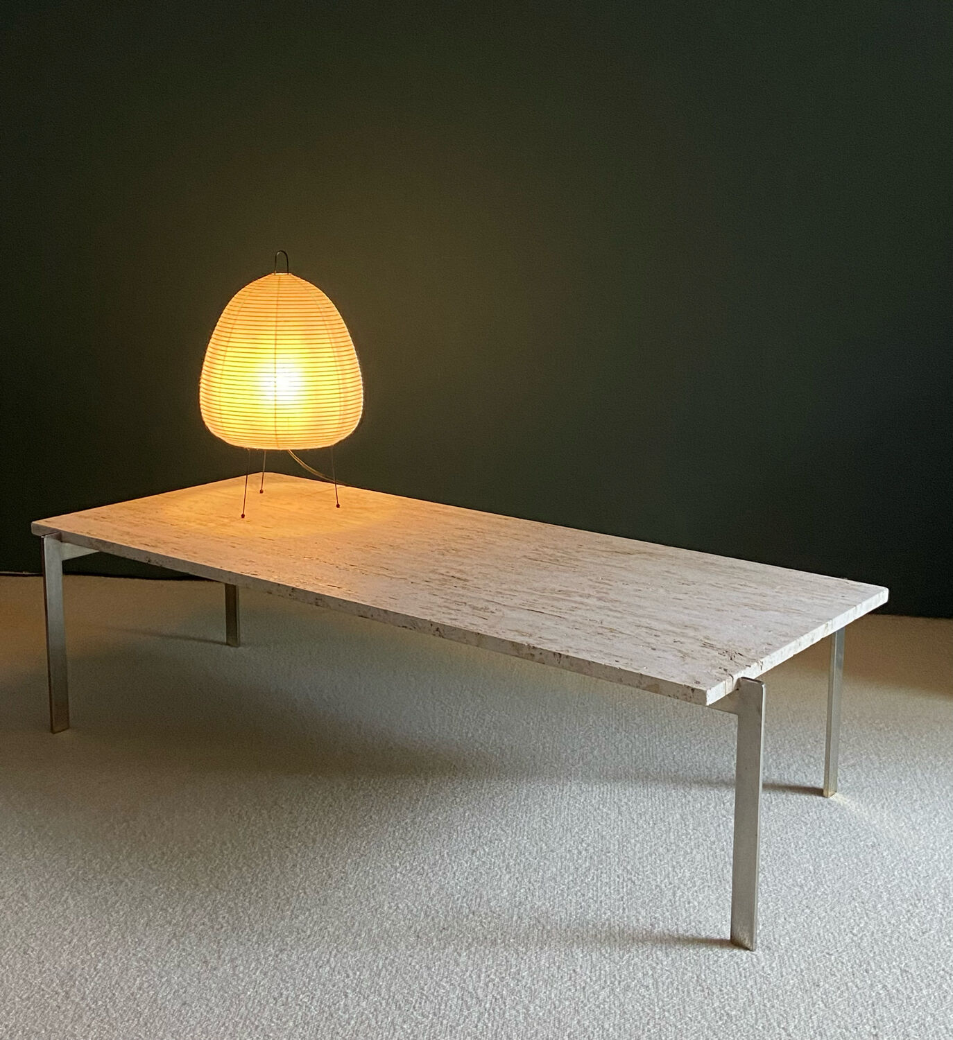 1970 rectangular travertine coffee table