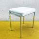 70s Minimalist Stool - White Leather & Chrome Metal