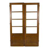 Pair of old partition doors, bevelled glass