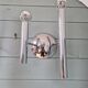 Pair of Space Age wall sconces in chrome metal, 1970.