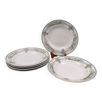 6 Assiettes creuses Saint Amand "Médaillon"