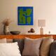 Original cubist canvas painting "happy blue men" by Bodasca