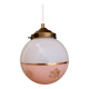 Suspension globe vintage en opaline blanche et rose