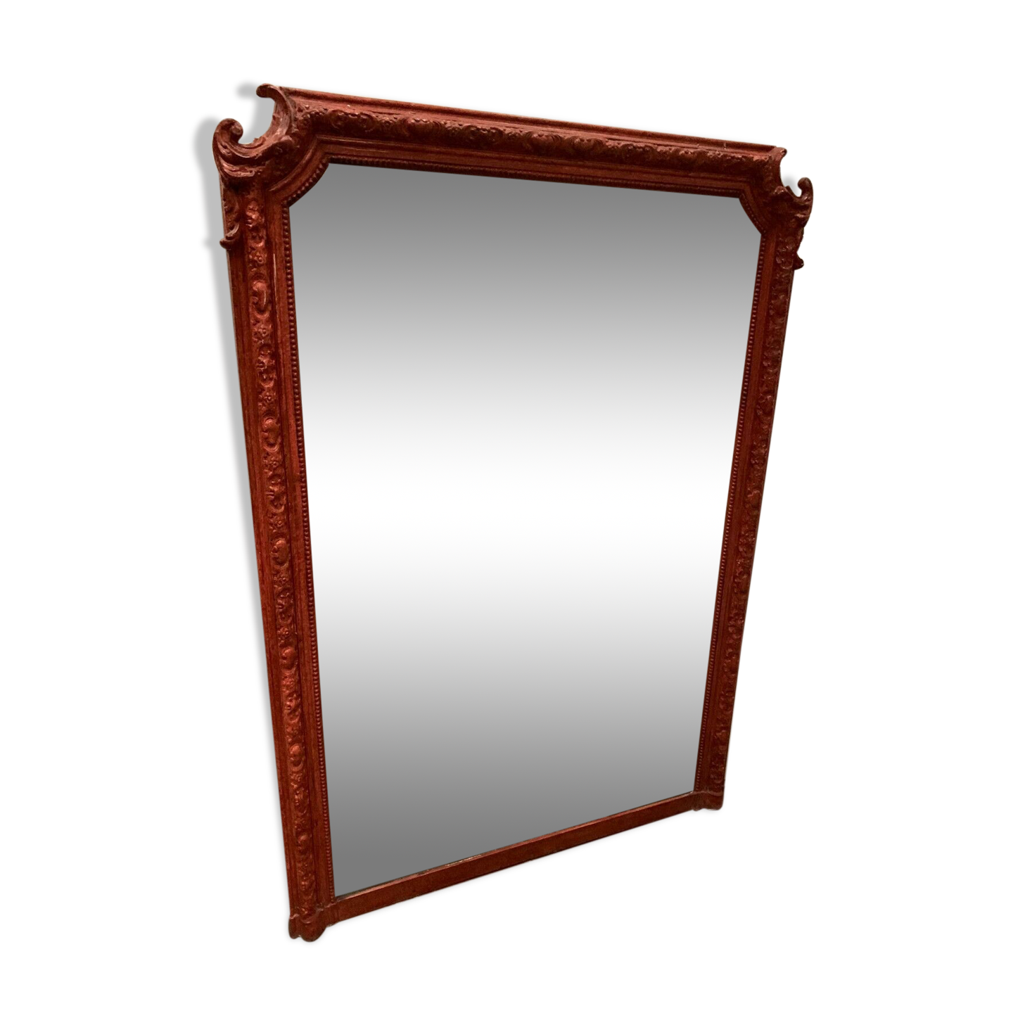 Napoleon III style mirror in wood and patinated stucco XX century