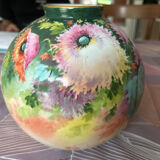 Hand-painted ball vase signed F.Poujol Limoges