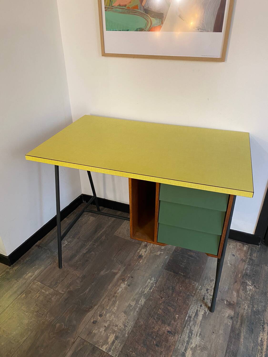 Yellow formica desk