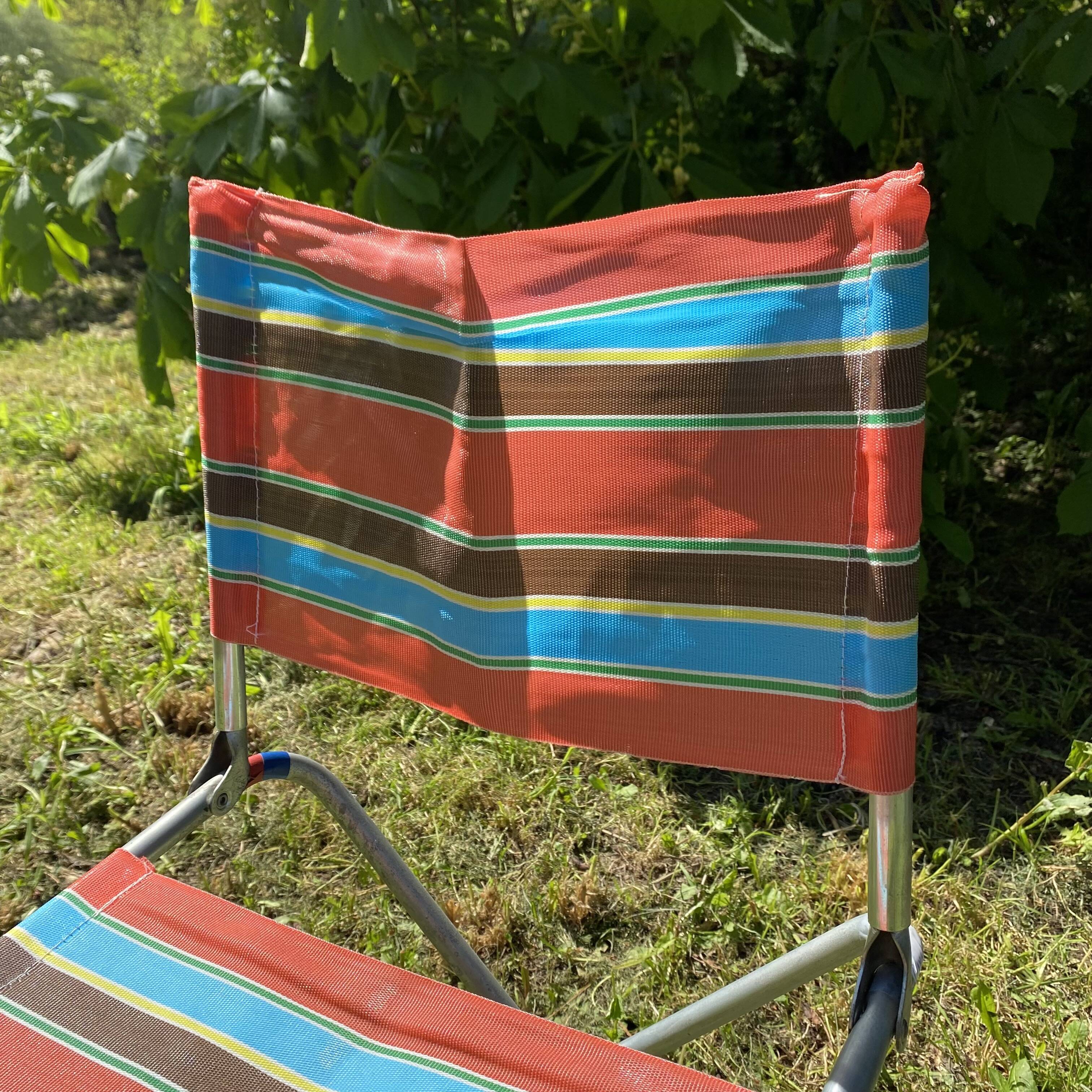 Chaise de camping vintage pliante
