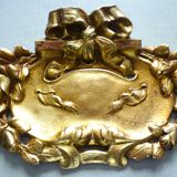 Pediment, gilded bronze, ornament for mirror, piece of furniture, signed Jacquet Grelier