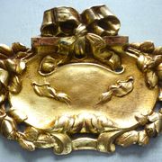 Pediment, gilded bronze, ornament for mirror, piece of furniture, signed Jacquet Grelier