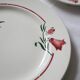 Set of 9 flat plates and 1 round dish, Saint Amand, vintage French, authentic, rare, countryside