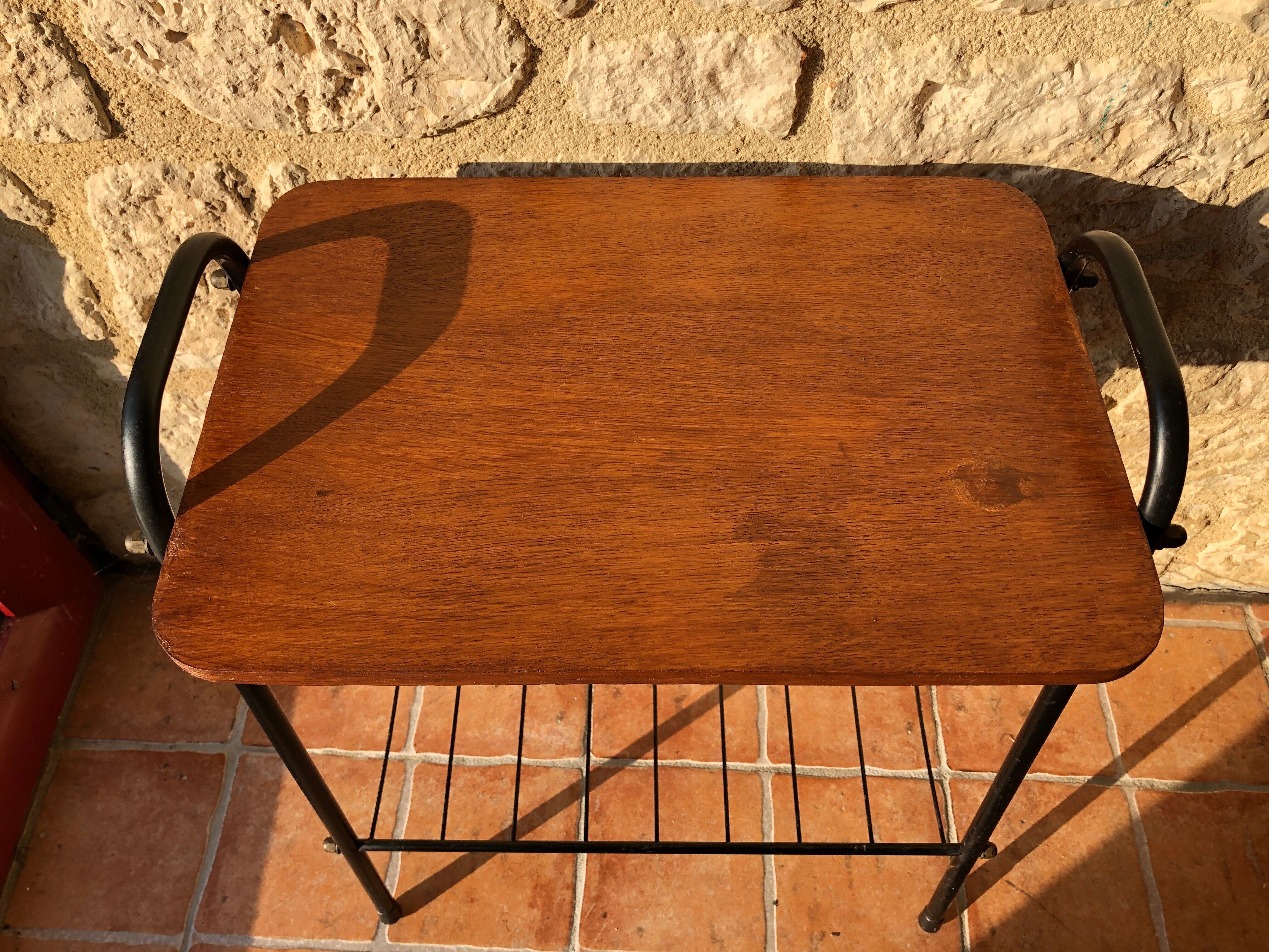 Vintage side table with magazines rack 1960