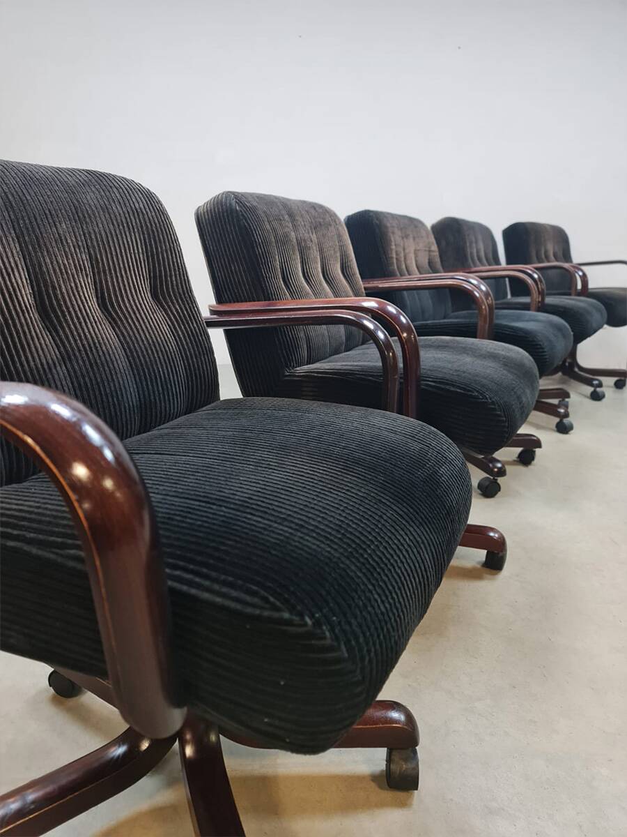 Vintage swivel office desk chair 'Chocolat brown'