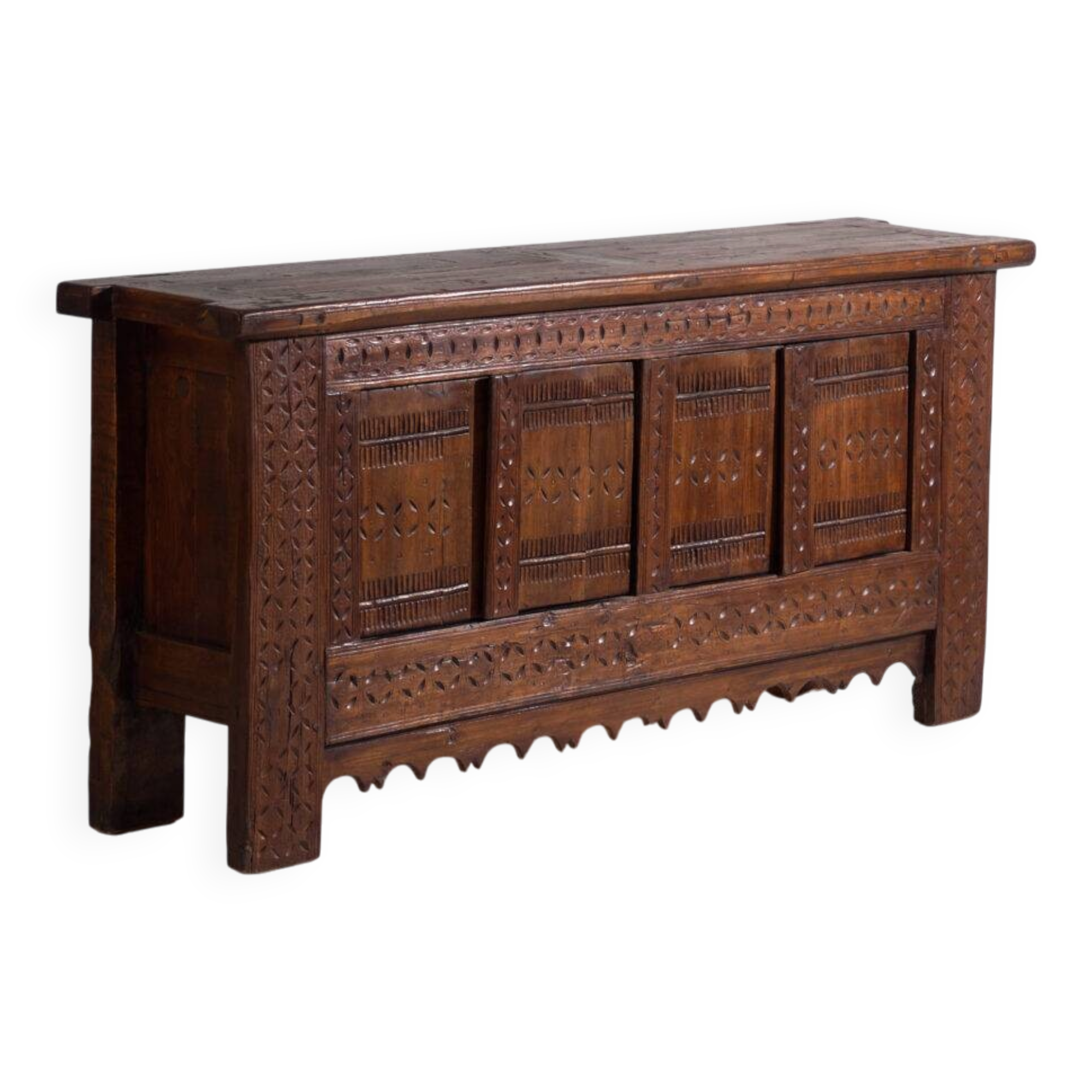 Antique carved pine wood buffet – Xinjiang, circa 1900