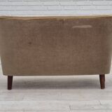 1960s, Danish 2 seater sofa, original condition, furniture velour, beech wood legs.