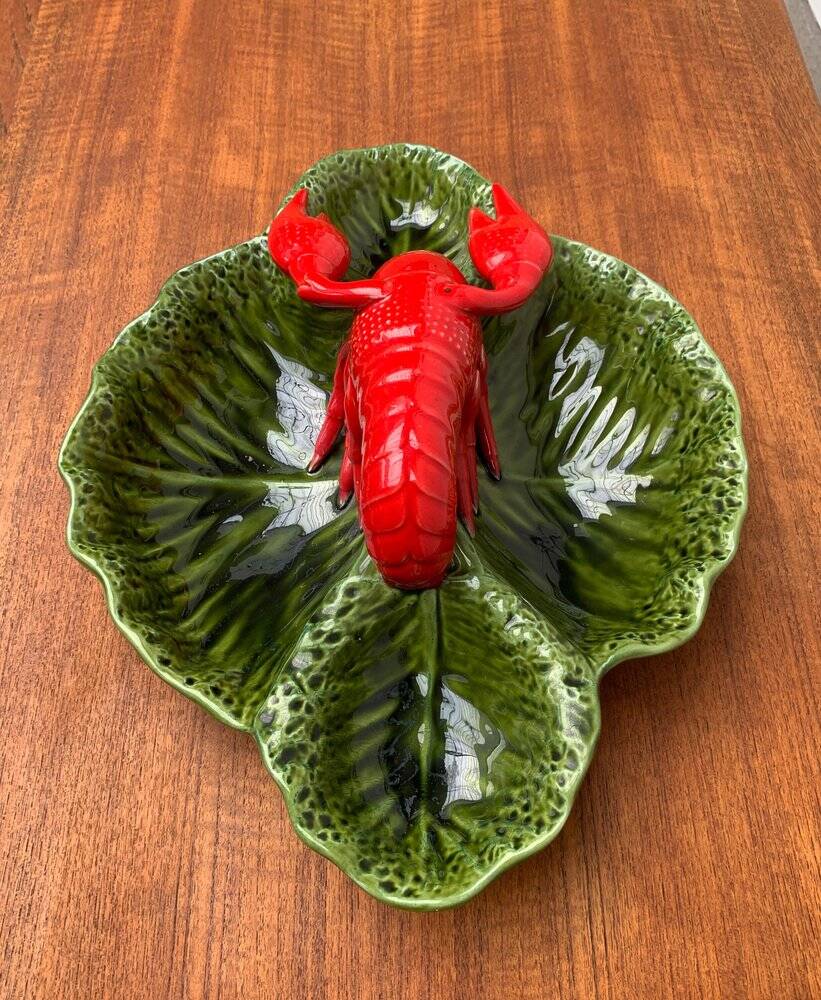 Vintage Italian lobster-shaped pottery sculpture.