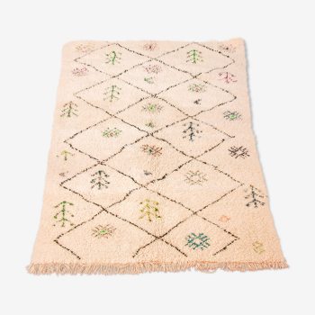 Tapis Azilal beige à motifs berbères - 230x160cm