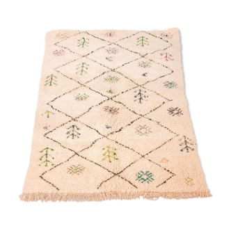 Tapis Azilal beige à motifs berbères - 230x160cm