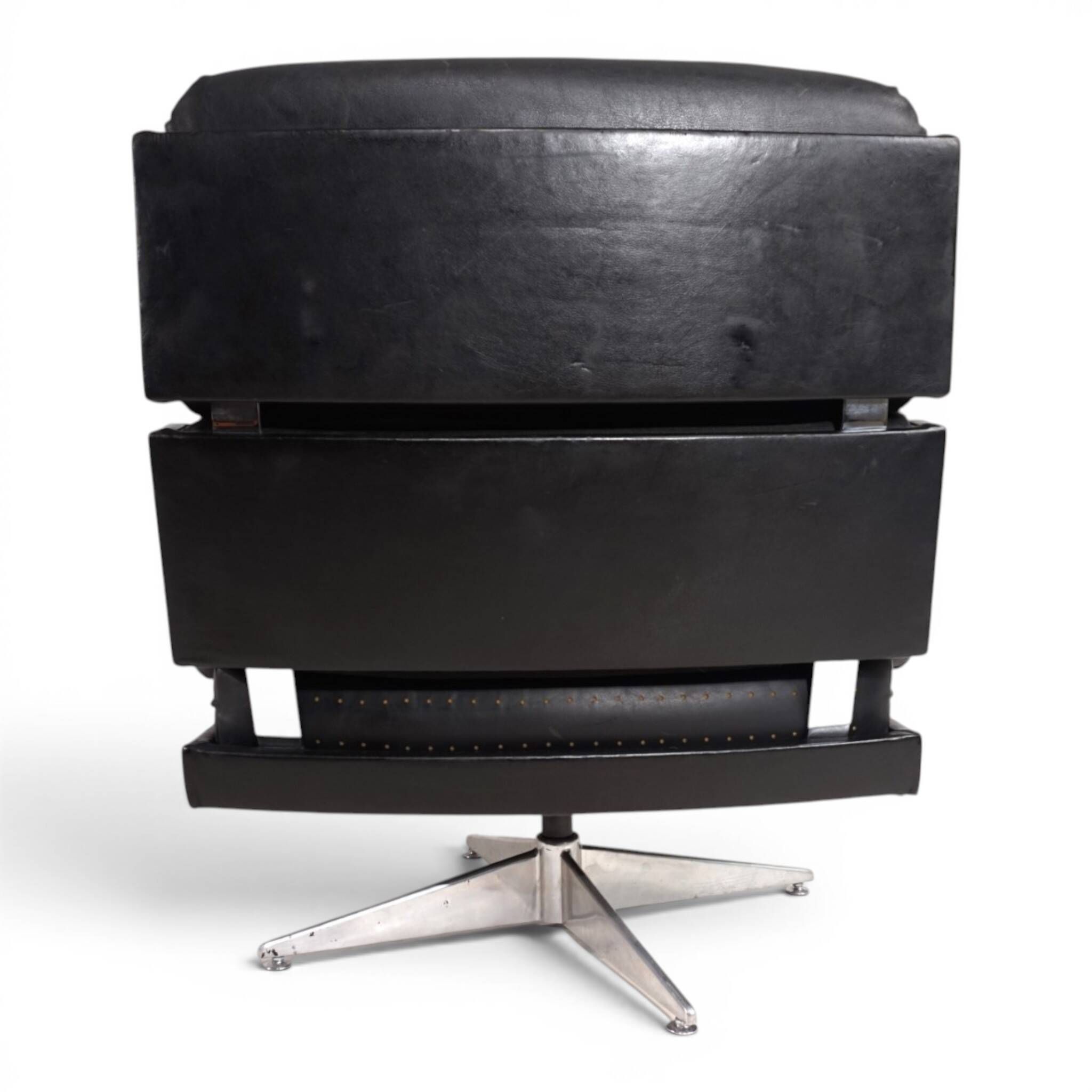 Howard Keith Kohinoor Leather Armchair with Ottoman for HK Furniture, 1970
