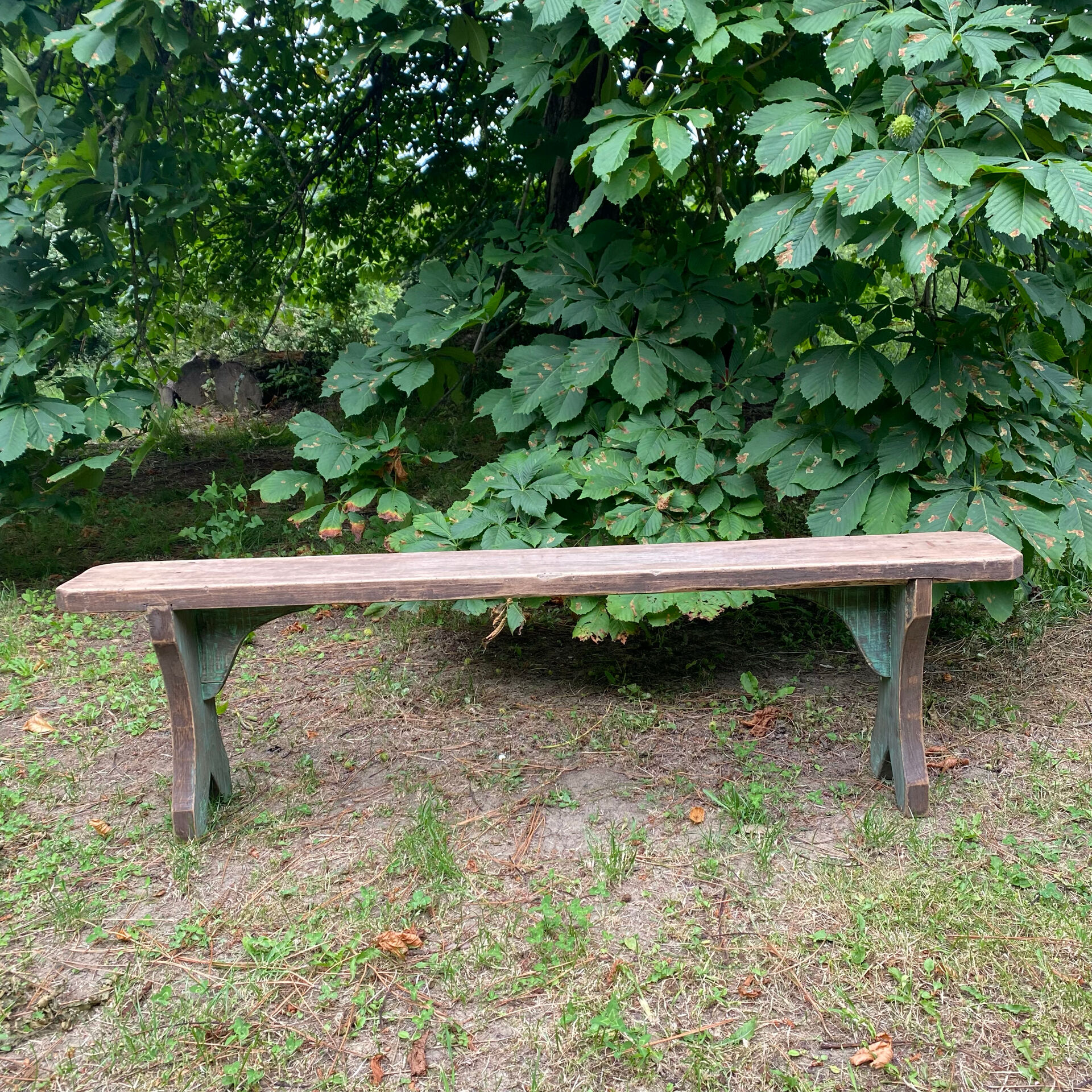 Old patinated farmhouse bench
